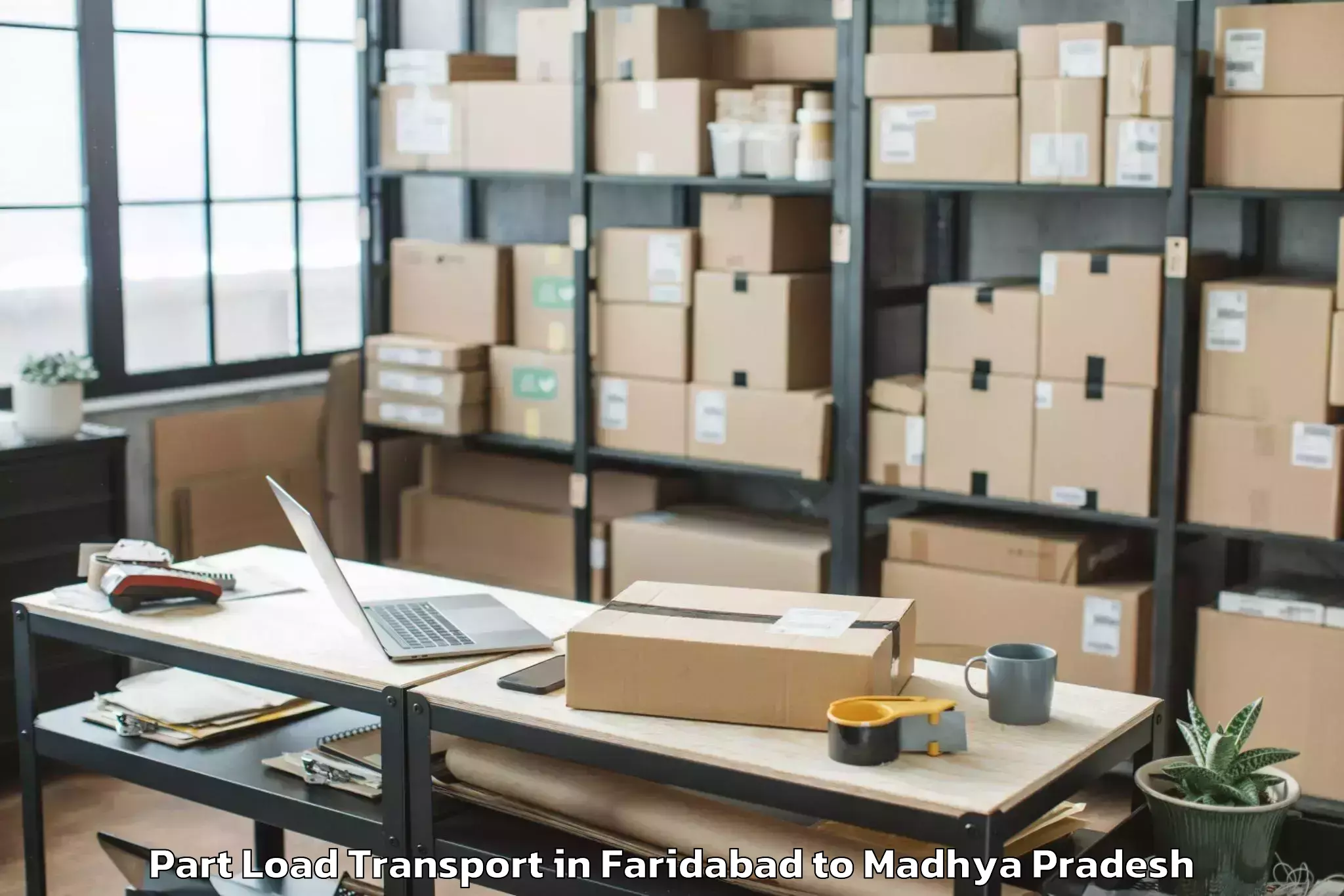 Book Faridabad to Manawar Part Load Transport Online